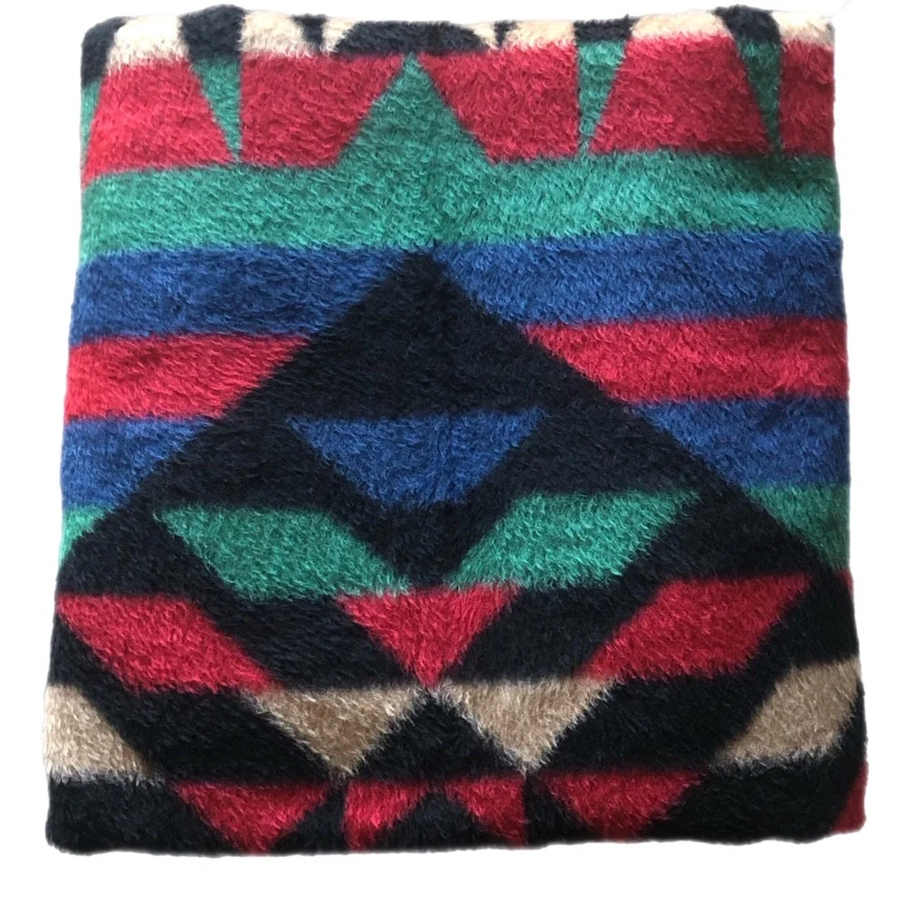 Biederlack Throw Blanket double sided ♥️🟢🖤 - Picture 4 of 10
